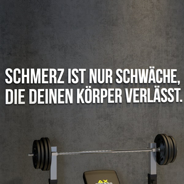 Schmerz ist nur schwäche, die deinen körper verlässt, 3D-BUCHSTABEN Homegym, Training, Fitness, Fitnessstudio, SKU:DDKV