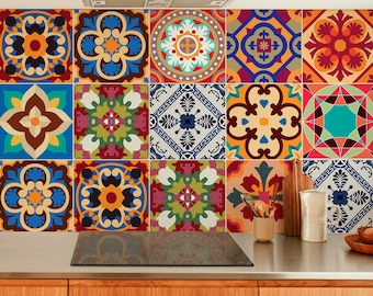 Talavera - Tile Decals - Tile Stickers - Talavera Traditional Tiles - Tiles for Kitchen - Kitchen Backsplash - Home - PACK OF 48 - SKU:TraTa