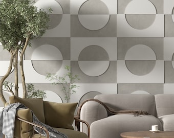 3D Half Circles, 3Dimensional Accent Wall, Geometric Art, Art Design Wall Panels, Mid-Century Modern, 18 Individual Pieces, SKU:HACI