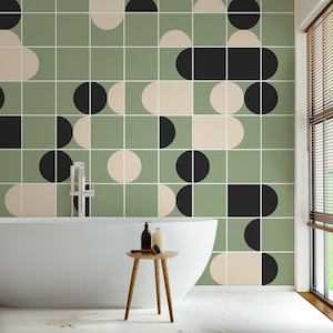 Inverness Tile Stickers Pattern, Tile Stickers, Diy Kitchen Stickers, Mosaic Wall Art, Boho Kitchen Tiles, Pack of 24, SKU:INVS