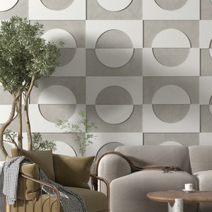 3D Half Circles, 3Dimensional Accent Wall, Geometric Art, Art Design Wall Panels, Mid-Century Modern, 18 Individual Pieces, SKU:HACI