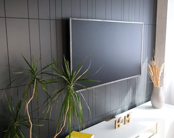 Dark Grey Decorative Panels, 3D Wall Cladding, Accent Wall Design, Symmetric Lines, SKU:WPSG
