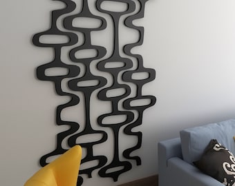 Retro-70er-Jahre-Dekor, 3D-Wandpaneele, Mid-Century Modern, 70er-Jahre-Vintage-Look, einfach zu installierende Wandkunst, Mid-Century-Haus, SKU:RTR3DP