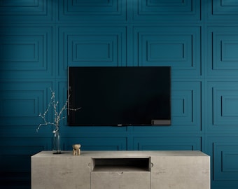 Geometric Accent Wall Paneling, 3D Wall Panels, Wainscot Border, Decorative Wall Panels - SKU:RETP