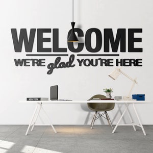 Welcome We re Glad You re Here Sign, Sign Church Worship Sanctuary, Congregation Entryway Foyer Decor, SKU:WEGL