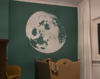 Moon Decal - Moon Home Decor Sticker - Customize Moon Color for Home Decor - SKU:MOONWDEC