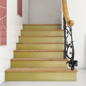 Gold Stair Riser, Silver Stair Riser, Stickers Escalier, Peel Stick Vinyl, Solid Color, Pack of 10, SKU:GSST