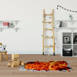 The Floor is Lava Decal 3D - Kids Floor Decal 3D - 3d floor decals - 3d floor art - Floor Sticker - Broken Floor Decal - SKU:LAVA3D
