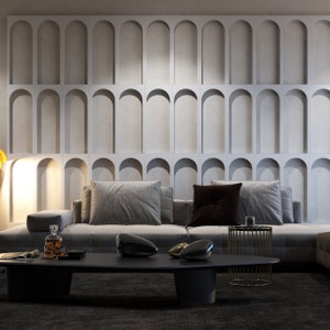 3D Wall Arches, 3Dimensional Accent Wall, Geometric Art, Art Design Wall Panels, Mid-Century Modern, 9 Individual Pieces, SKU:WARC