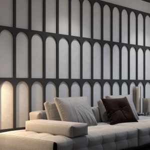 3D Wall Arches, 3Dimensional Accent Wall, Geometric Art, Art Design Wall Panels, Mid-Century Modern, 9 Individual Pieces, SKU:WARC