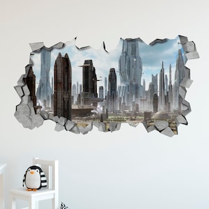 SCI-FI, 3d Wallpaper, 3d wall decals, Broken Wall Decal, 3d printed, 3d wall art, 3d printing, 3d art, Wall Sticker, Wall Decal - SKU:CIT3DM