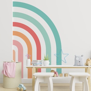 Half Rainbow Decal, Large Rainbow Decal, Nursery Playroom Décor, Playroom Decor, Kids Room Wall Decals, SKU:HFRW