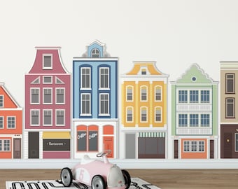 Amsterdam 3D Wall Decor, Colourful Houses, Nursery Wall Decor, Kids Puzzle, Gift for Kids, SKU:AMSH