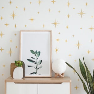 Retro Starburst Vinyl Wall Decals, Star Wall Decal, Mid Century Modern Decor, Stars Wall Stickers, SKU:STARMID