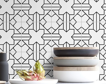 White Kasbah Tile Stickers, Suitable for Wall and Floor, Waterproof, Tile Decoration, All Sizes, Modern Decor, PACK of 10, SKU:WHKT
