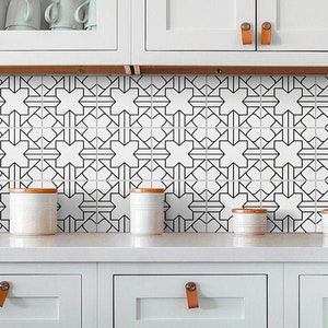 Piastrelle paraschizzi Kasbah bianche - Impermeabili - Piastrelle paraschizzi cucina staccabili e attaccabili in rotolo - Adesivo per cucina - SKU:RT53
