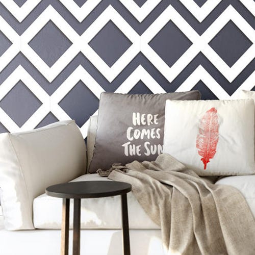 Chevron Geometric Wall Art Minimalist Fretwork Wall Decor Etsy