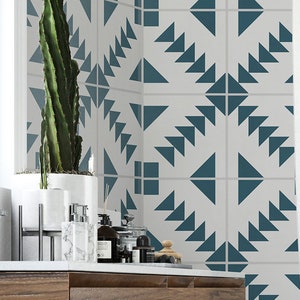 Blue Granada Tile Decal, Vinyl Tile Sticker, Tiles for Kitchen/Bathroom, Removable, Pack of 10, SKU:GTBL