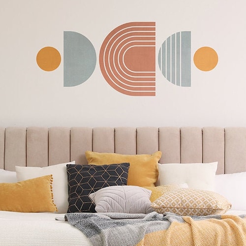 Abstract Wall Decal Color Circle Wall Sticker Bedroom Decor Etsy
