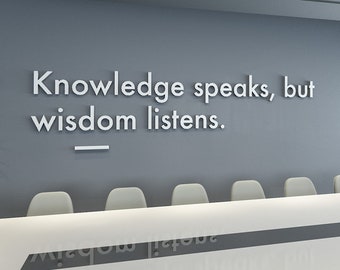 Wisdom Listens, 3D Wall Art, Office Decor, Office Wall Art, Meeting Room, Office Art, Wall Decor, 3D, Office Quotes, Quotes - SKU:KSWL