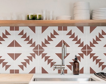 Red Earth Granada Tile Stickers, Peel & Stick, Tiles for Kitchen/Bathroom, Removable Vinyl, Pack of 10, SKU:GTRE