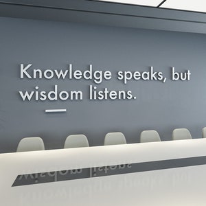 Wisdom Listens, 3D Wall Art, Office Decor, Office Wall Art, Meeting Room, Office Art, Wall Decor, 3D, Office Quotes, Quotes - SKU:KSWL