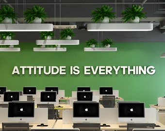 Attitude is Everything, Office 3D Quotes, Wall Art Decor, Inspirational Motivational Wall Art, SKU:ATTI