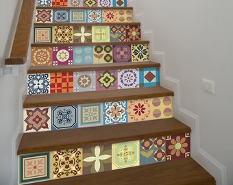 Stair Stickers, Stickers Escalier, Tile Decal, Carrelage Adhésif, Fliesenaufkleber, Stickers Carrelage, Tile Stickers, Pack of 49 - SKU:PAA