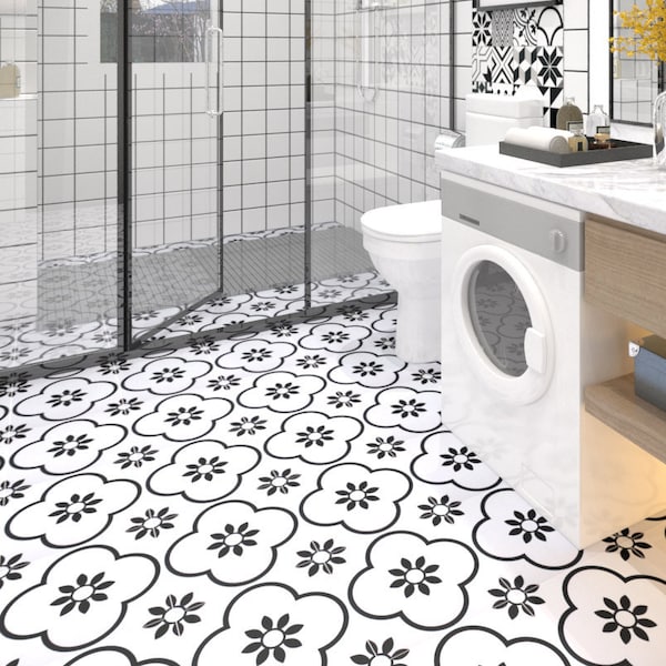 Fliesenaufkleber bad, Tiles for Kitchen/Bathroom Back splash - Floor decals - Modern Encaustic Cement, Tile Sticker, PACK OF 10 - SKU:ModCa