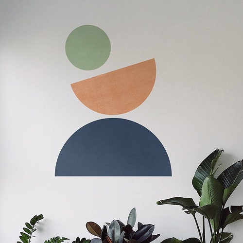 Abstract Wall Decal Color Circle Wall Sticker Bedroom Decor Etsy