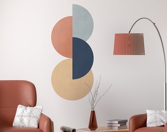 Decalcomania da muro Boho, arte murale moderna astratta, decorazione da parete geometrica, decorazione per asilo nido Boho - SKU:AFBC