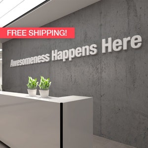 Awesome, Office, 3D, Typography, Wall, Art, Decor, PVC, Inspirational, Motivational, Work, Sucess, Decals, Stickers - SKU:AHH