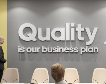 Quality is our business plan, Motivational Wall Art, Home, Office, Motivational lettering , Office Decor, Motivational Quote - SKU:QIOBP