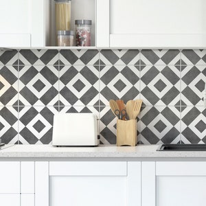 Tile Sticker Kitchen, bath, floor, fireplace Waterproof & Removable Peel n Stick - Trending Now - Pack of 10 - SKU:DIAG