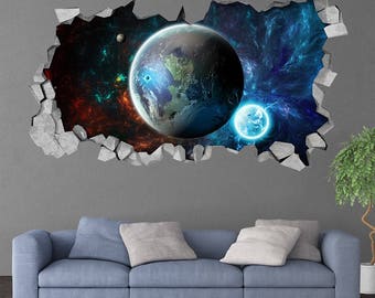 Night Sky 3d Effect Ceiling 3d Wallpaper 3d Wall Decals Etsy