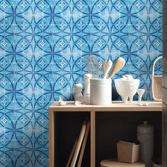 Blaue Vintage - Tattoos Tile - Fliesenaufkleber - Küchenfliesen - Fliesen - Bad - PACK 24 - SKU:VinBlT