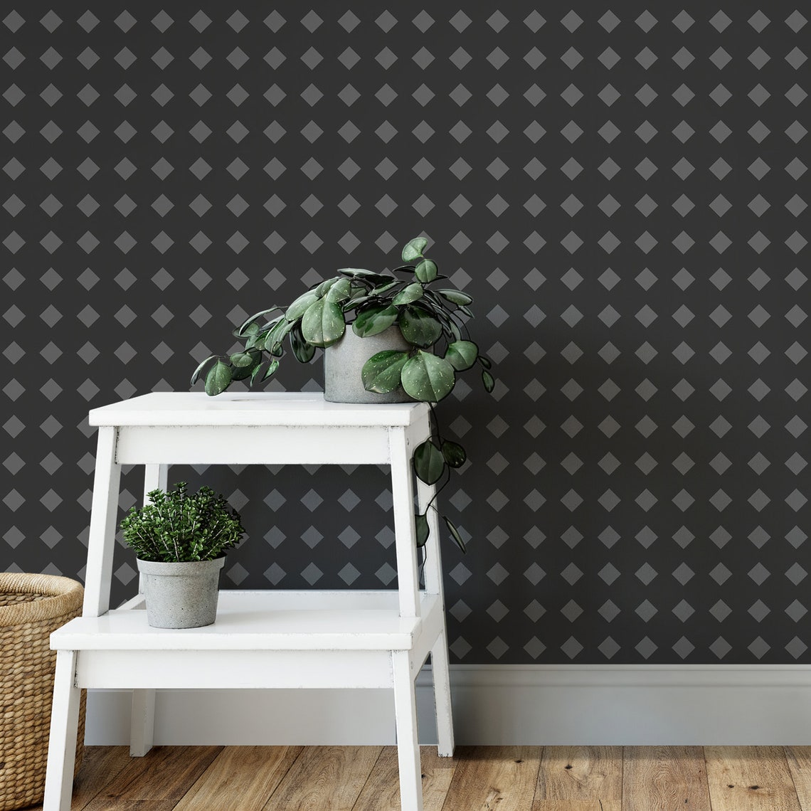 Black and Gray Removable Wallpaper / Patterned Wallpaper / Etsy
