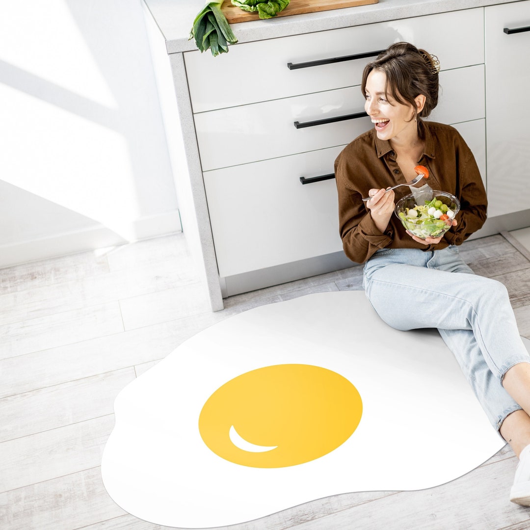 Vinyl Mat Egg Cute Egg Rug Children Funny Carpets Egg Yolk Etsy