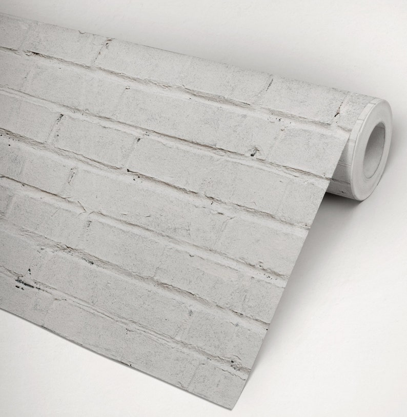 Bricks Removable Wallpaper White Bricks Wallpaper Etsy