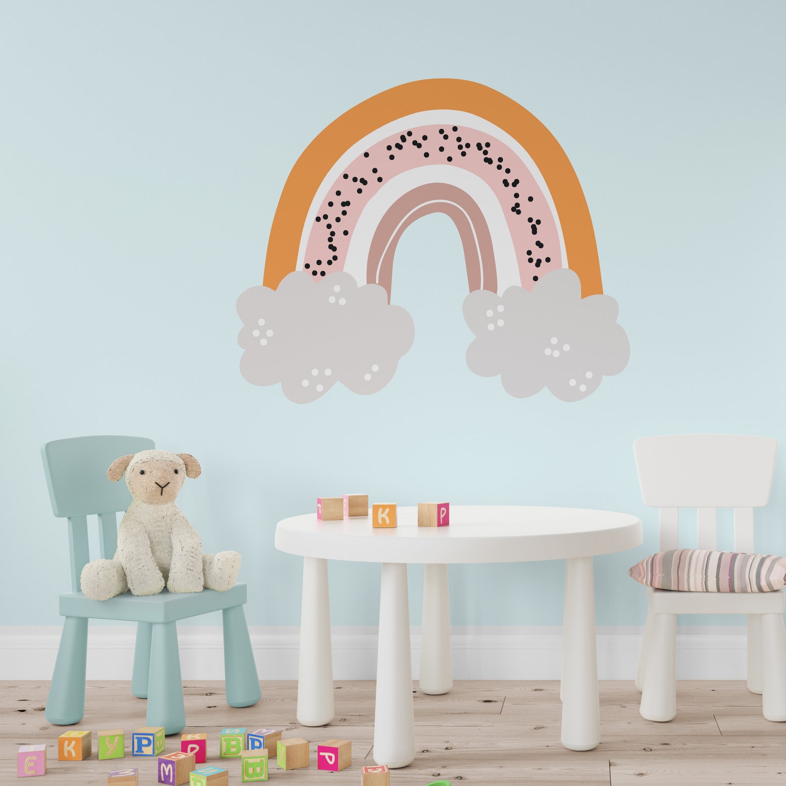 Big Rainbow Wall Decal, Boho Rainbow, Kids Room Wall Decals, Boho Baby ...