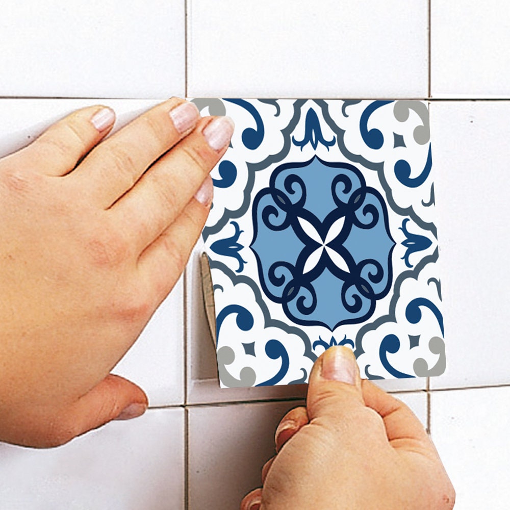 Blauwe Tegel Stickers Tegel Stickers Tegels voor Keuken Etsy