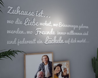 Zuhause ist, Alemán, Deutsche, Inspirierendes Zitat, Calcomanía de pared de oficina, Decoración de sala de estar, SKU:ZUH