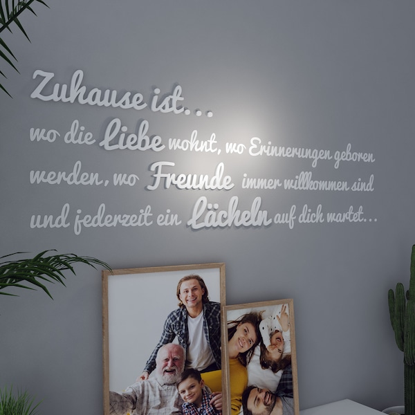 Zuhause ist, German, Deutsche, Inspirierendes Zitat, Office Wall Decal, Living Room Decor, SKU:ZUH