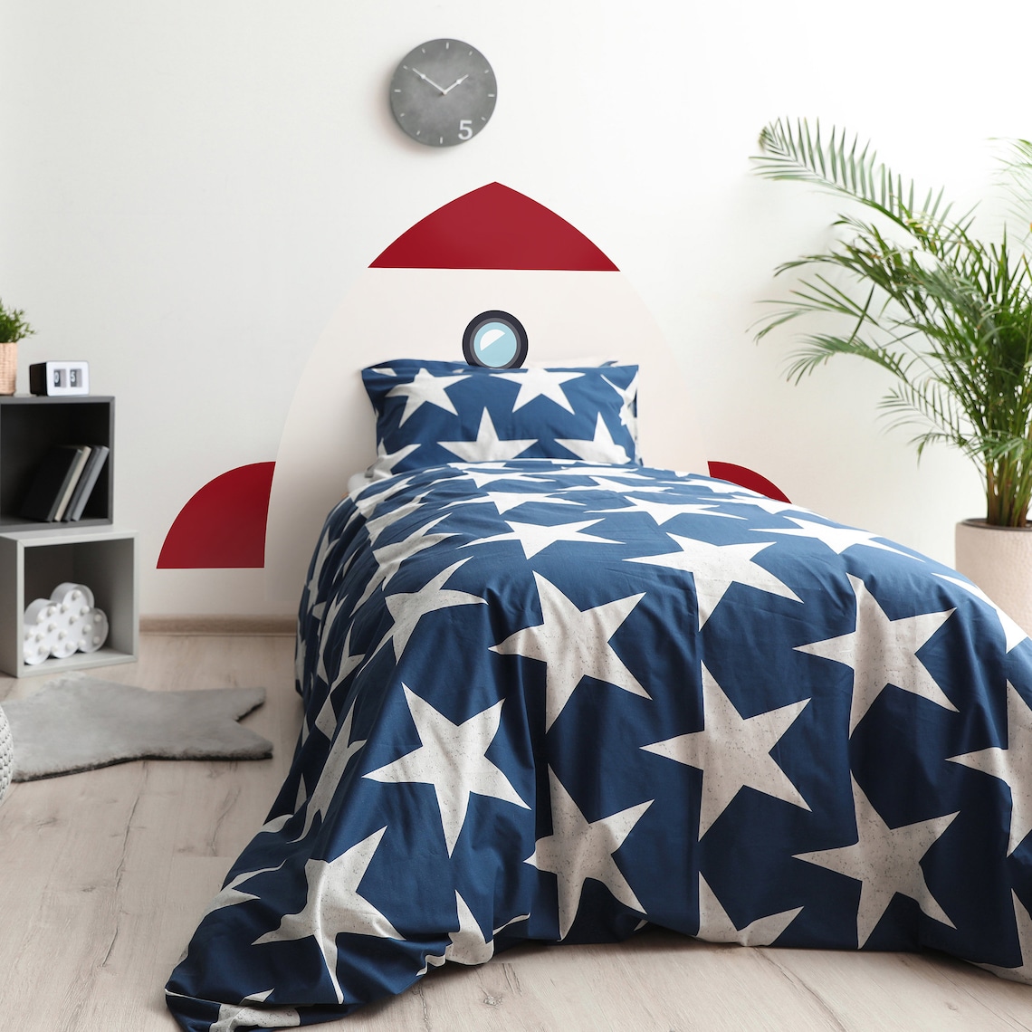 Rocket Ship Headboard Decal Space Ship Astronaut Rocket Etsy
