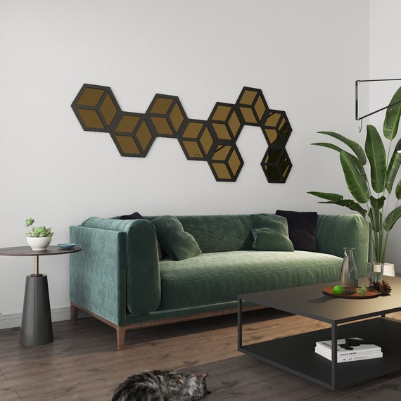 3D Wall Decor Stickers Hexagon (Silver Small) - Incredible Gifts