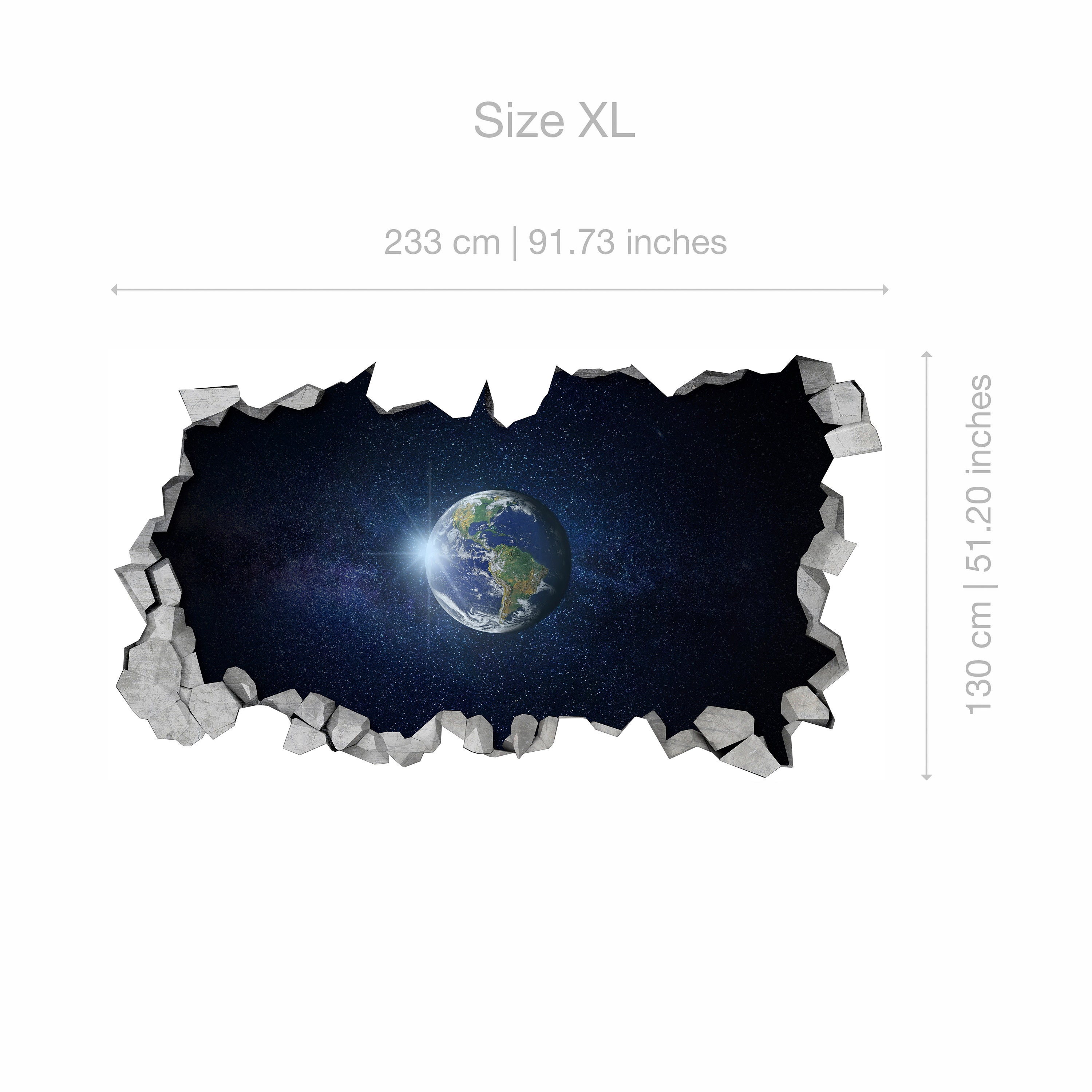 Planet Earth Wall Decal 3D - 3d Wallpaper - 3d Wall Decals - 3d Printed ...