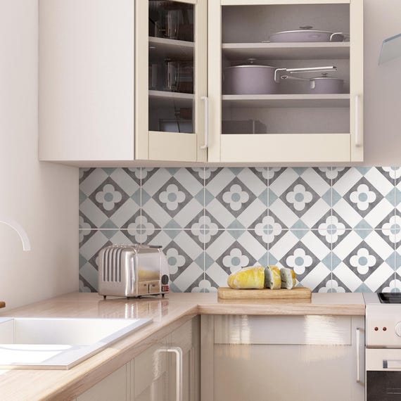 Tile Stickers, tile decals for Kitchen, Bathroom wall or Backsplash, Waterproof and removable - Pack of 10 - SKU:SUAV