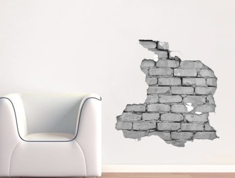 effect brick wall sticker broken wall effect sticker | etsy