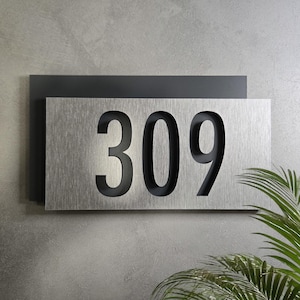 Custom Number Door Sign, Office Door Number Plate, Room Number Sign, Hotel Room Number, Vinyl Brush Imitation, SKU:GB2L