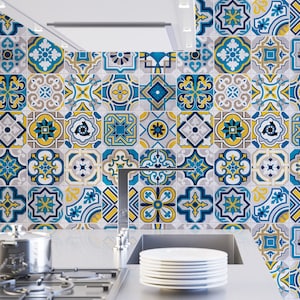 Carrelage Adhésif, Fliesenaufkleber, Stair Stickers, Stair Decals, Portuguese Tiles, Stickers Carrelage, Tile Stickers, PACK 25 - SKU:COLTI